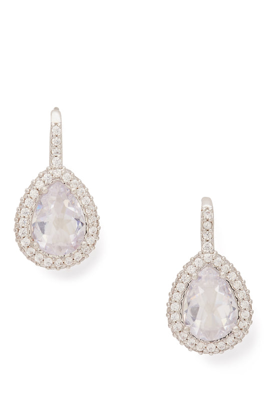Kate Spade New York Silver Teardrop Halo Drop Earrings