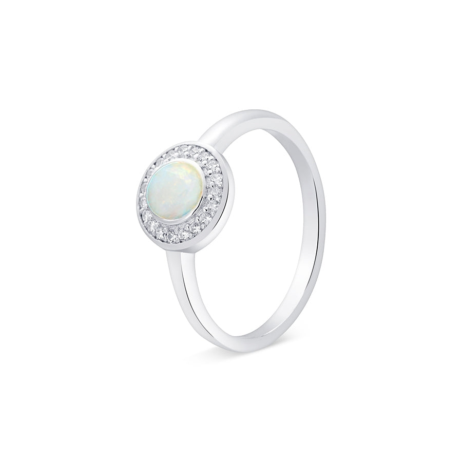 Argento Silver Opal Halo Ring