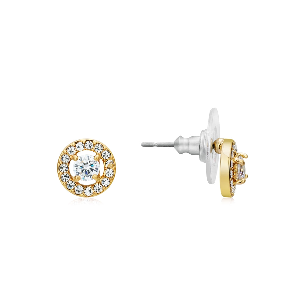 August Woods Gold Crystal Halo Circle Earrings