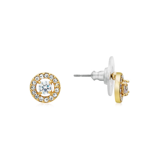 August Woods Gold Crystal Halo Circle Earrings