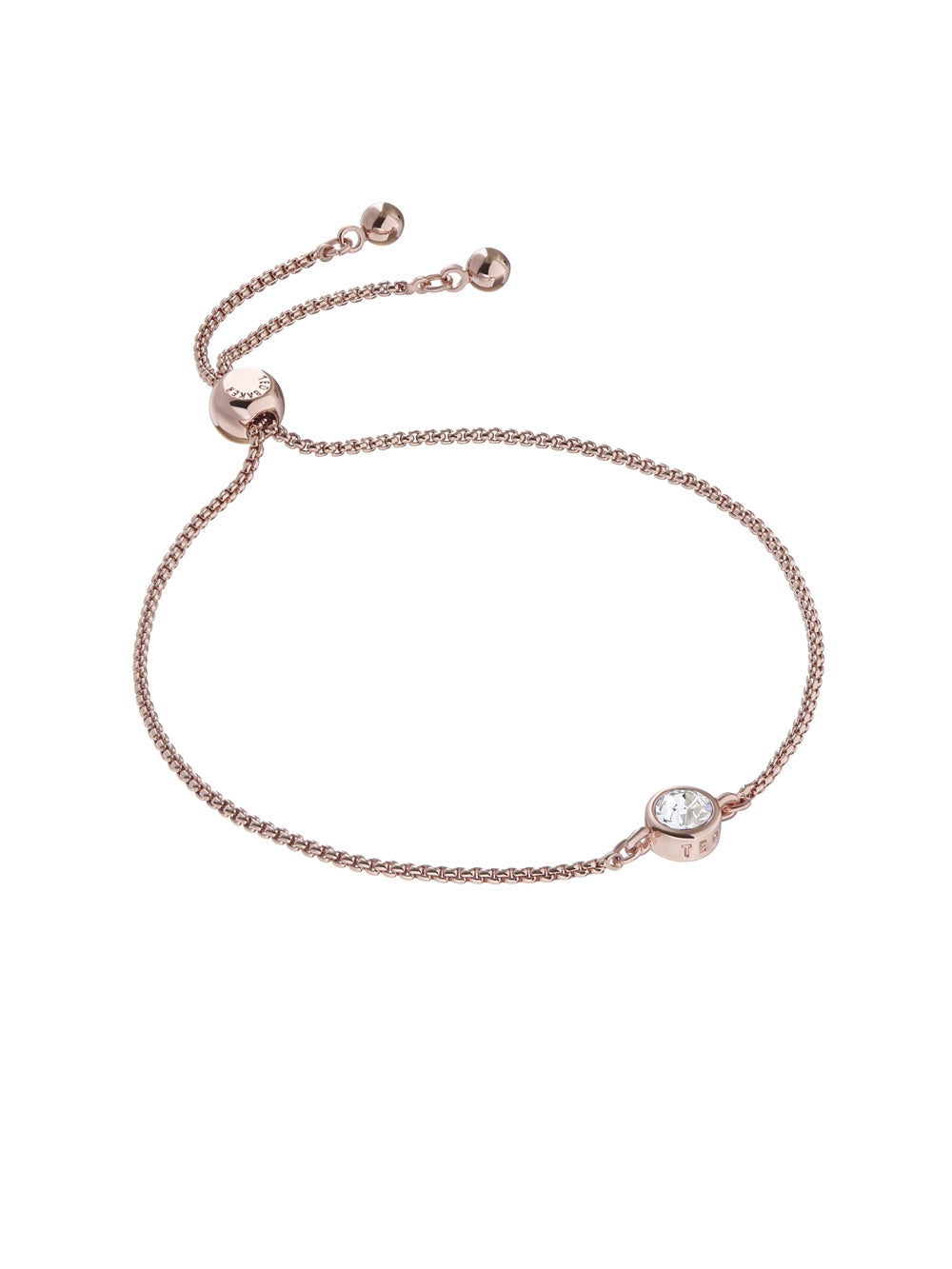 Ted Baker Rose Gold Crystal Pull Chain Bracelet