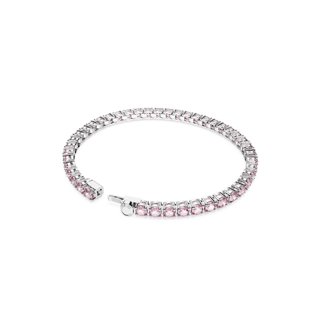 Swarovski Matrix Round Pink Tennis Bracelet