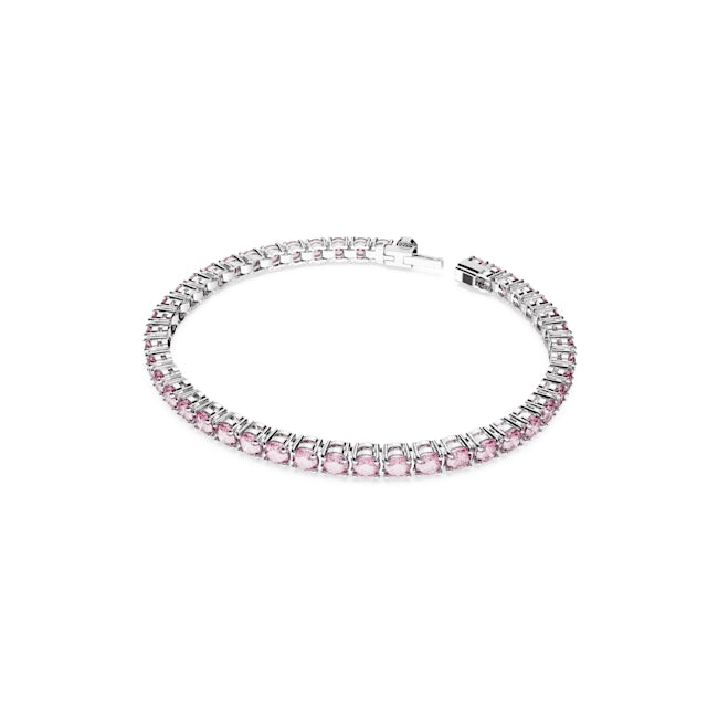 Swarovski Matrix Round Pink Tennis Bracelet