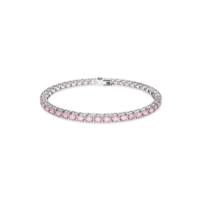 Swarovski Matrix Round Pink Tennis Bracelet