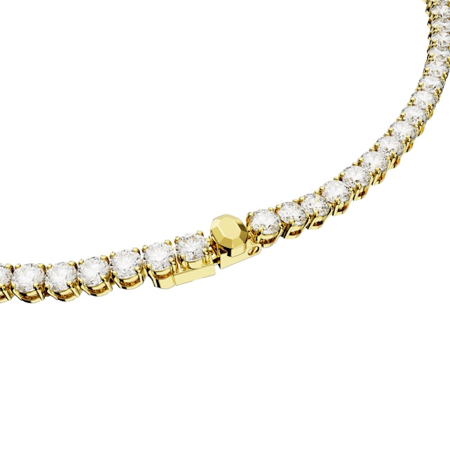Swarovski Matrix Gold Round Tennis Necklace