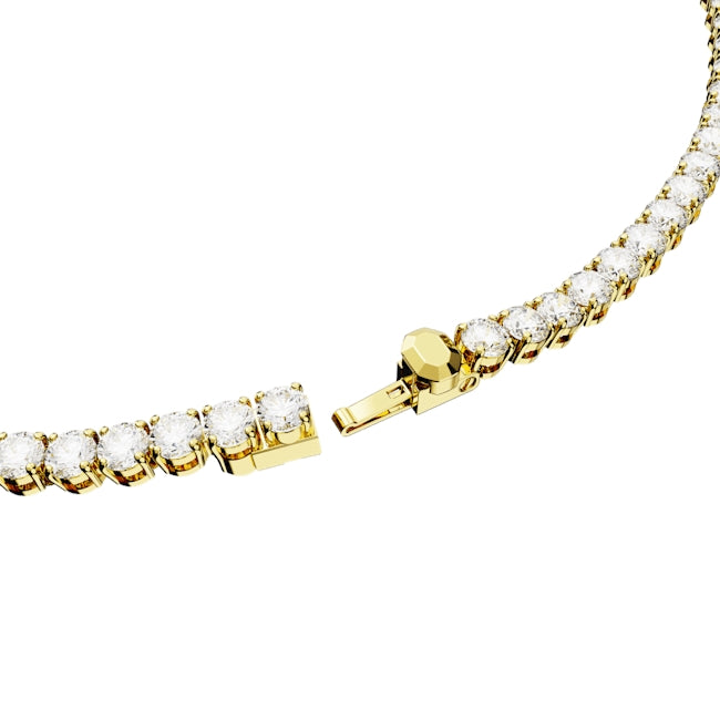 Swarovski Matrix Gold Round Tennis Necklace