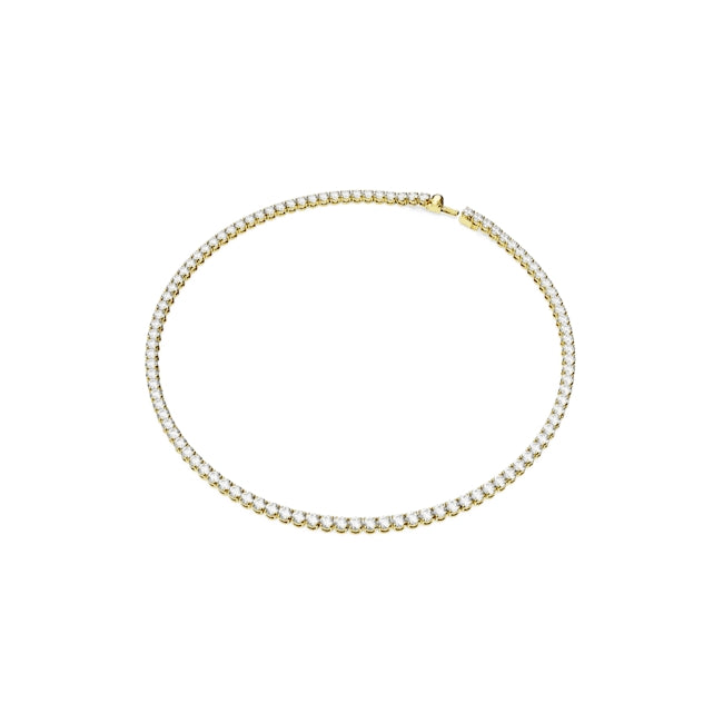 Swarovski Matrix Gold Round Tennis Necklace