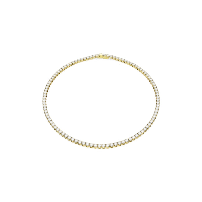 Swarovski Matrix Gold Round Tennis Necklace