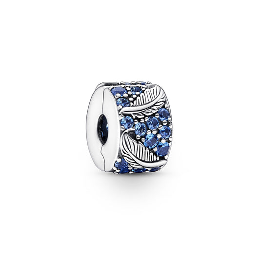 Pandora Curved Feather & Crystal Clip Charm