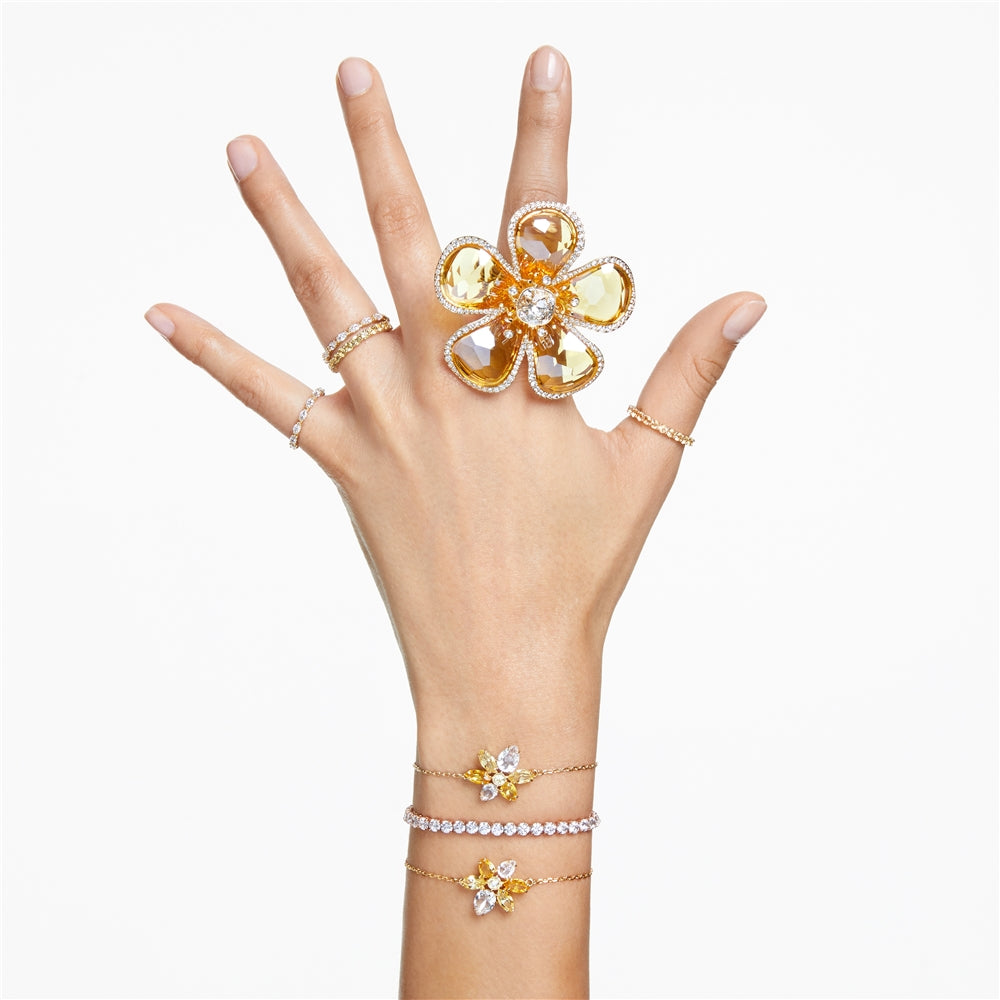 Swarovski Matrix Gold Round Tennis Bracelet