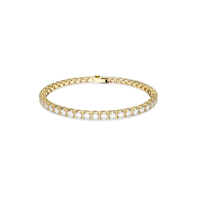 Swarovski Matrix Gold Round Tennis Bracelet