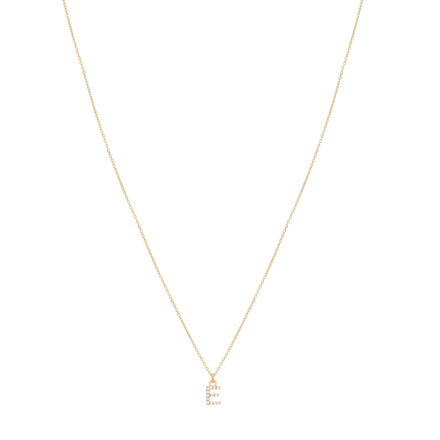 Argento Recycled Gold Letter Cubic Zirconia Necklace