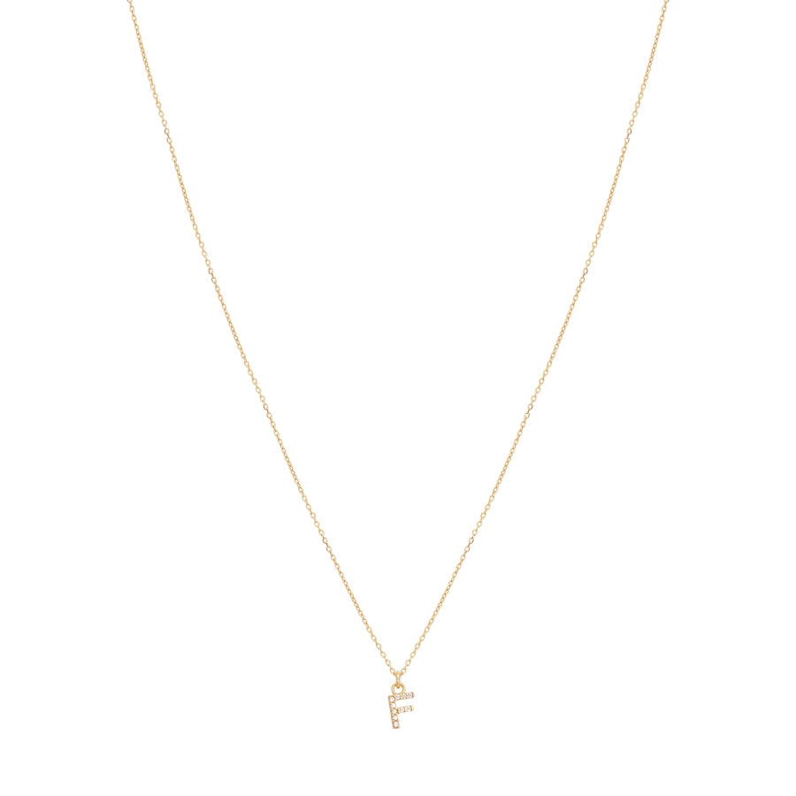 Argento Recycled Gold Letter Cubic Zirconia Necklace
