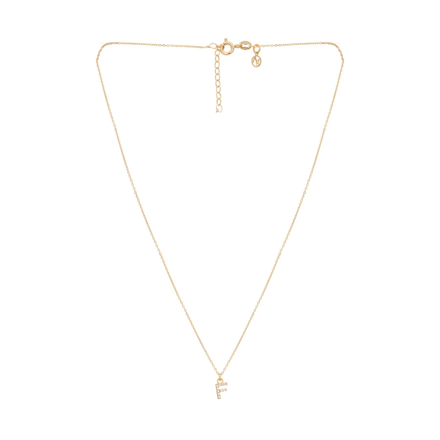 Argento Recycled Gold Letter Cubic Zirconia Necklace