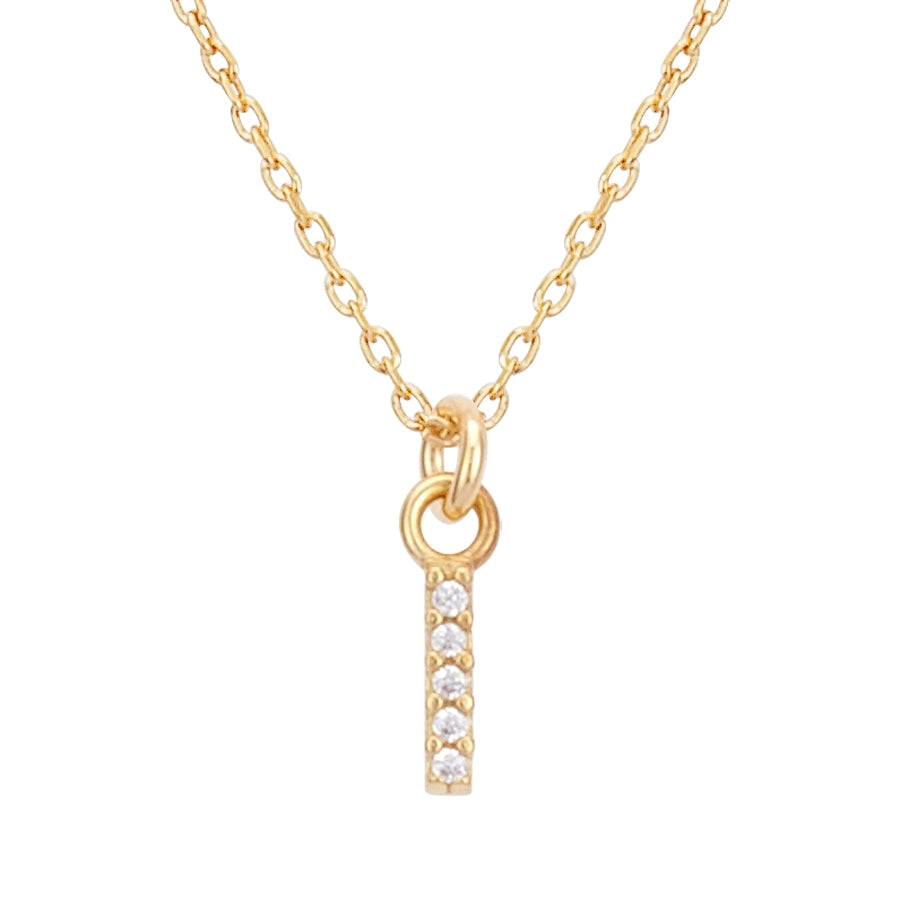 Argento Recycled Gold Letter Cubic Zirconia Necklace