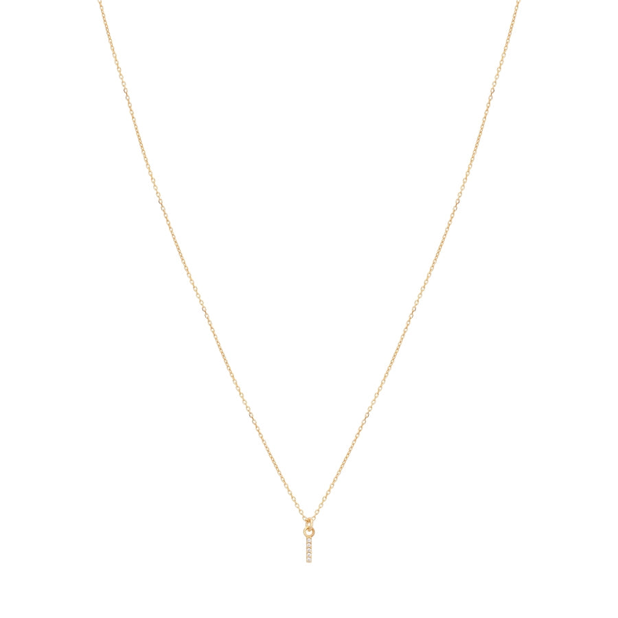 Argento Recycled Gold Letter Cubic Zirconia Necklace