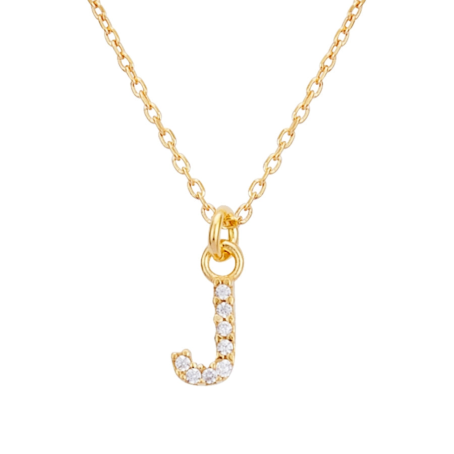 Argento Recycled Gold Letter Cubic Zirconia Necklace