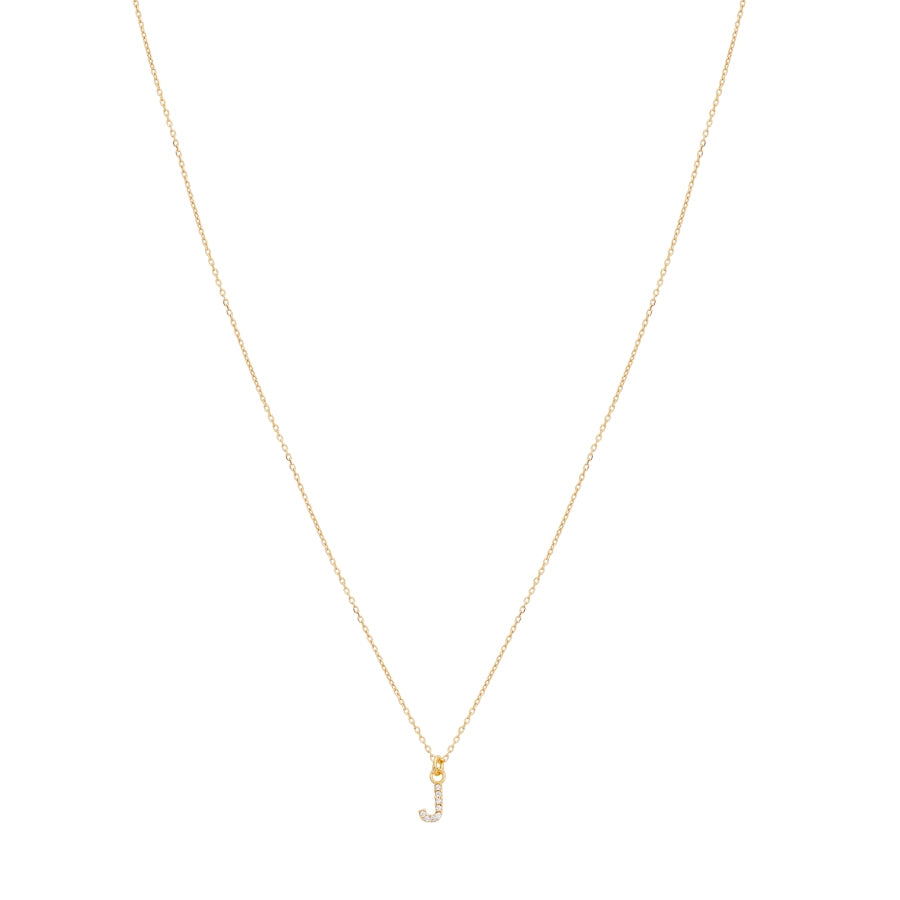 Argento Recycled Gold Letter Cubic Zirconia Necklace