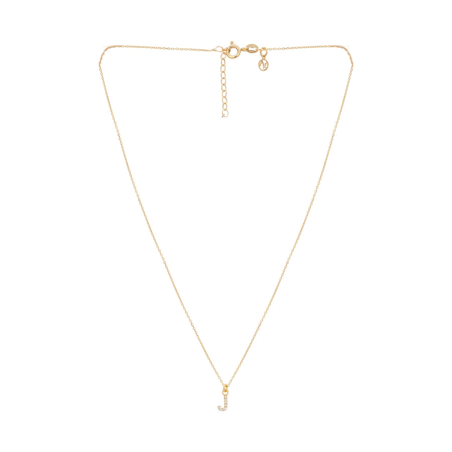 Argento Recycled Gold Letter Cubic Zirconia Necklace