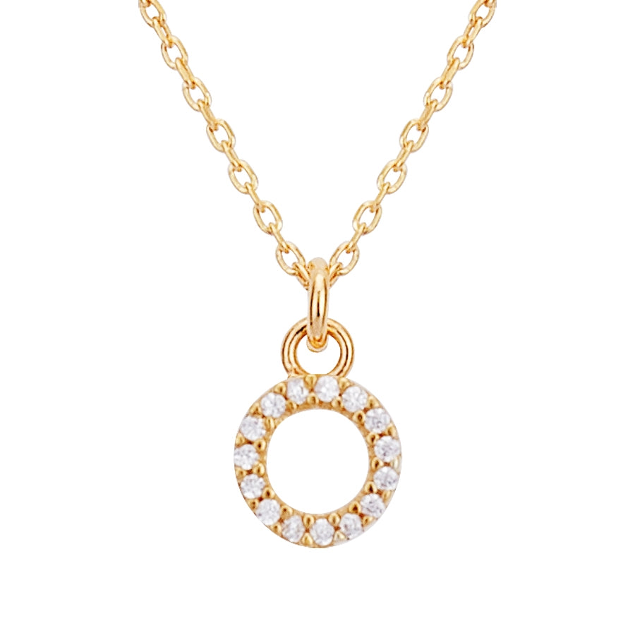 Argento Recycled Gold Letter Cubic Zirconia Necklace