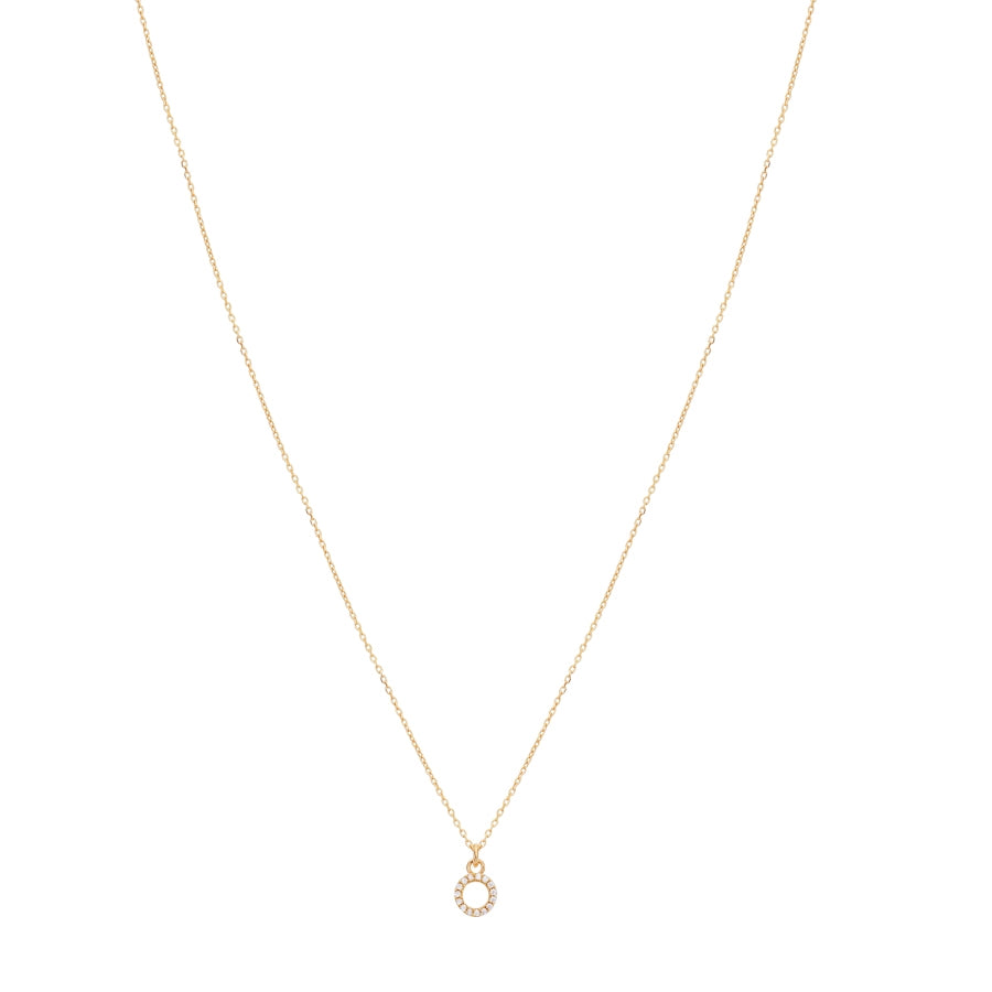 Argento Recycled Gold Letter Cubic Zirconia Necklace