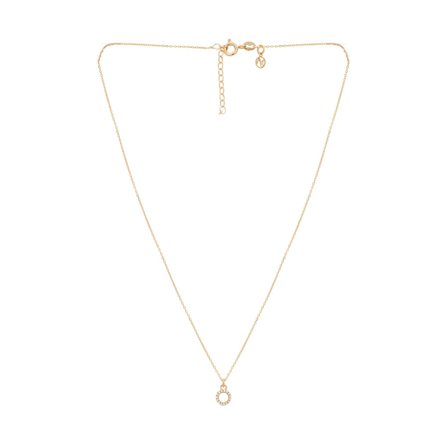 Argento Recycled Gold Letter Cubic Zirconia Necklace