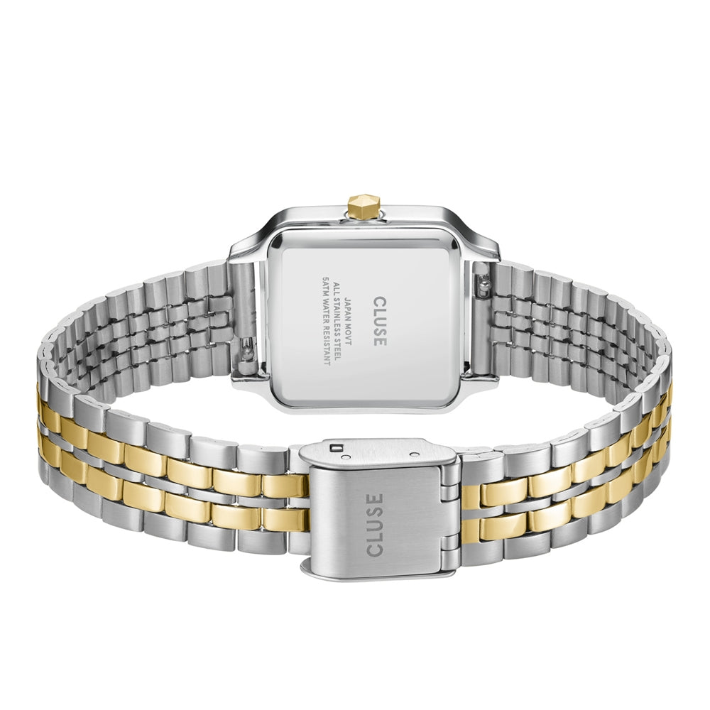 CLUSE Gold + Silver Gracieuse Petite Square Watch