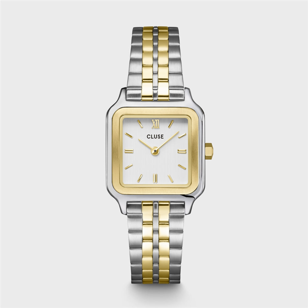 CLUSE Gold + Silver Gracieuse Petite Square Watch