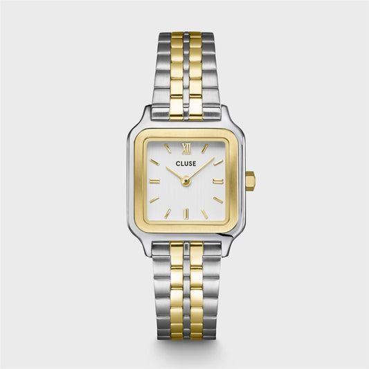 CLUSE Gold + Silver Gracieuse Petite Square Watch