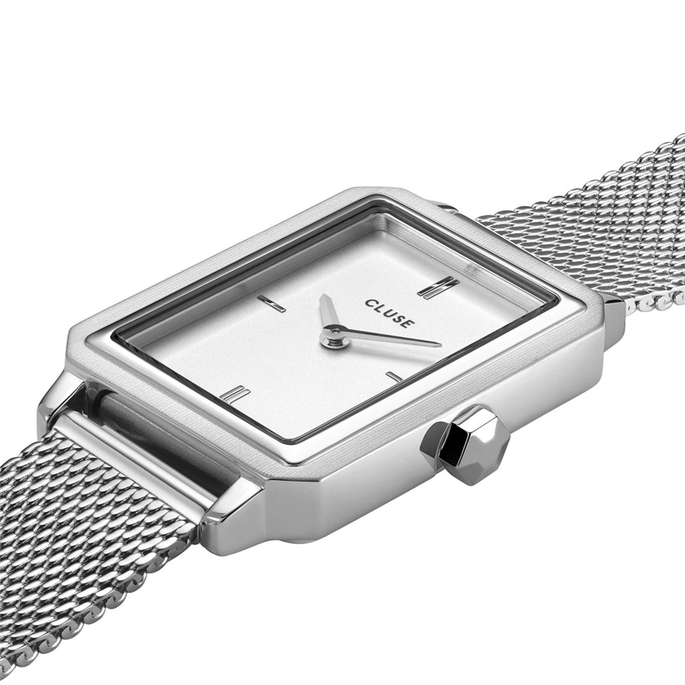 CLUSE Silver Fluette Mesh Watch