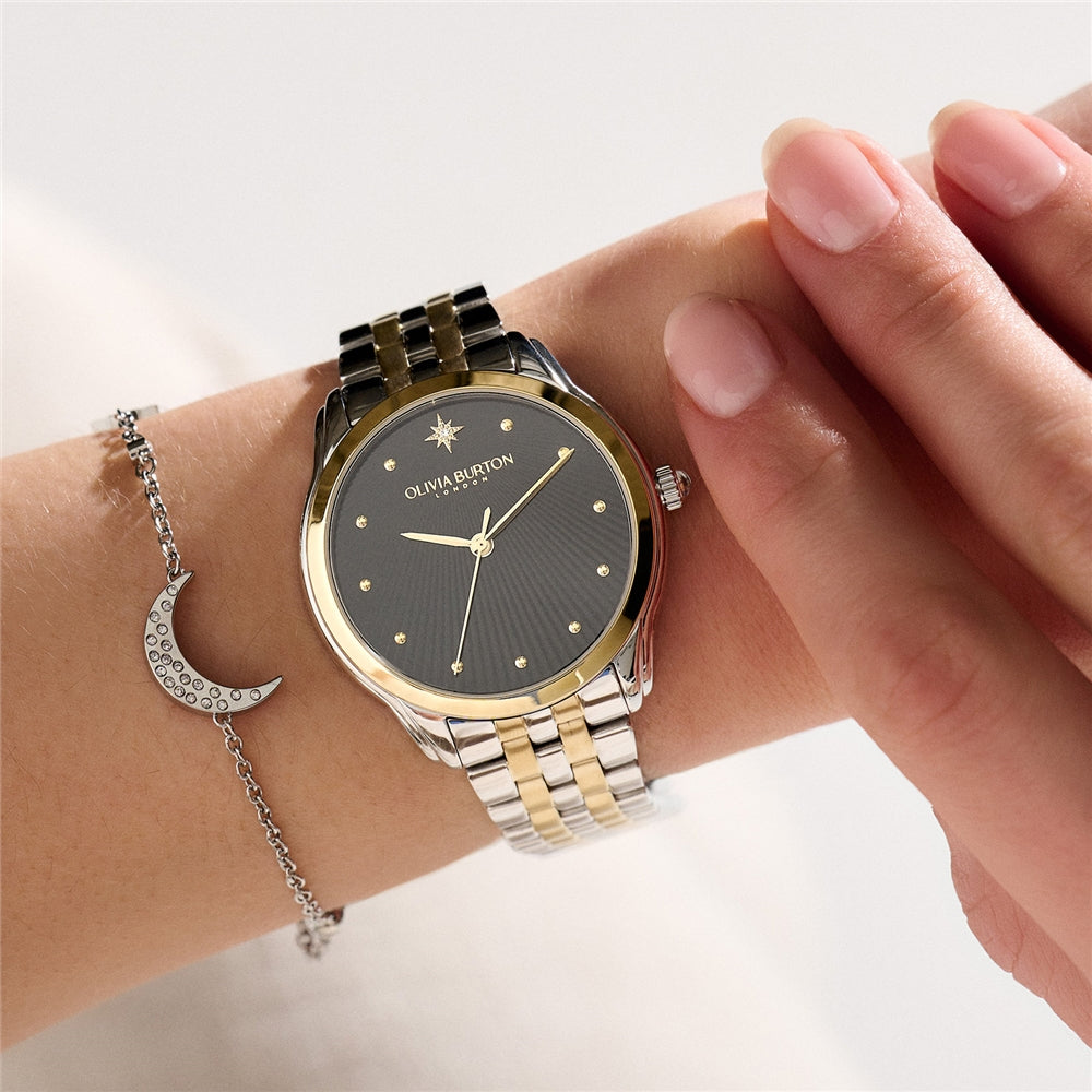 Olivia Burton Celestial Starlight Silver + Gold Bracelet Watch