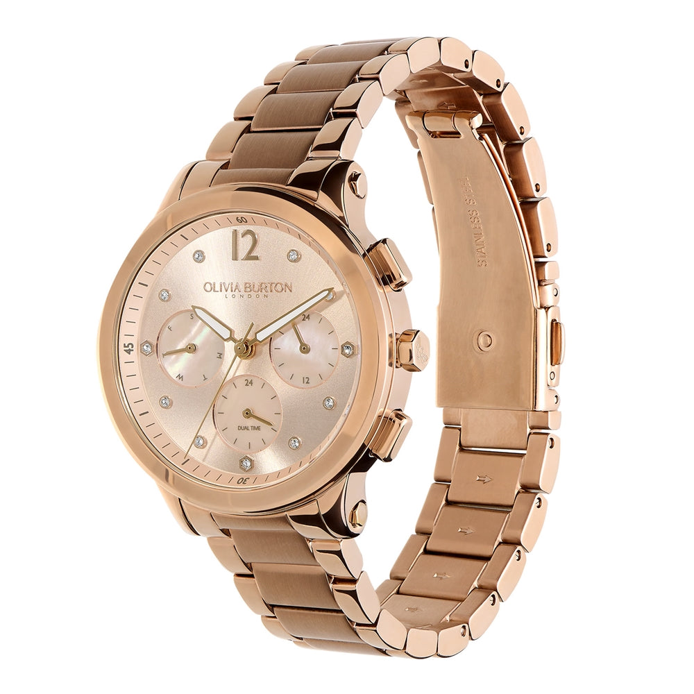 Olivia Burton Sports Luxe Rose Gold Bracelet Watch