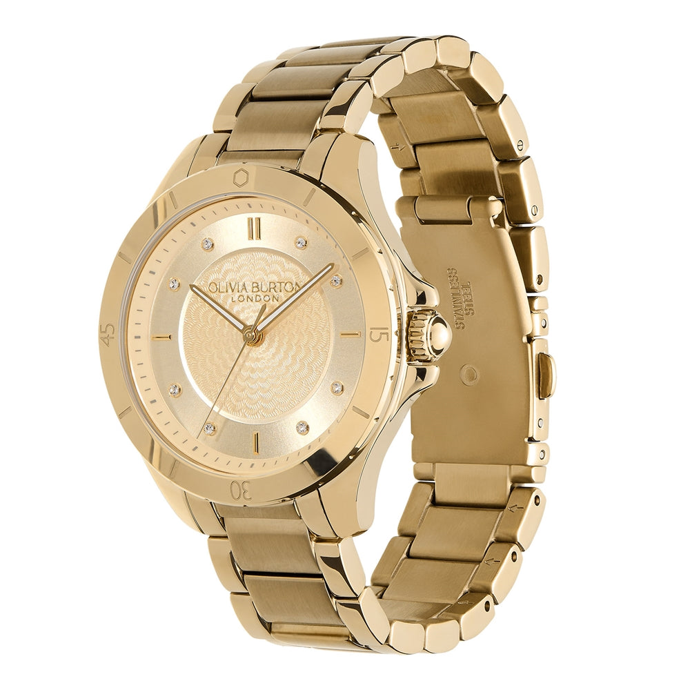 Olivia Burton Guiloche Gold Bracelet Watch