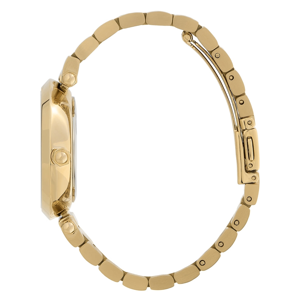 Olivia Burton Signature T-bar Floral Gold + Green Bracelet Watch