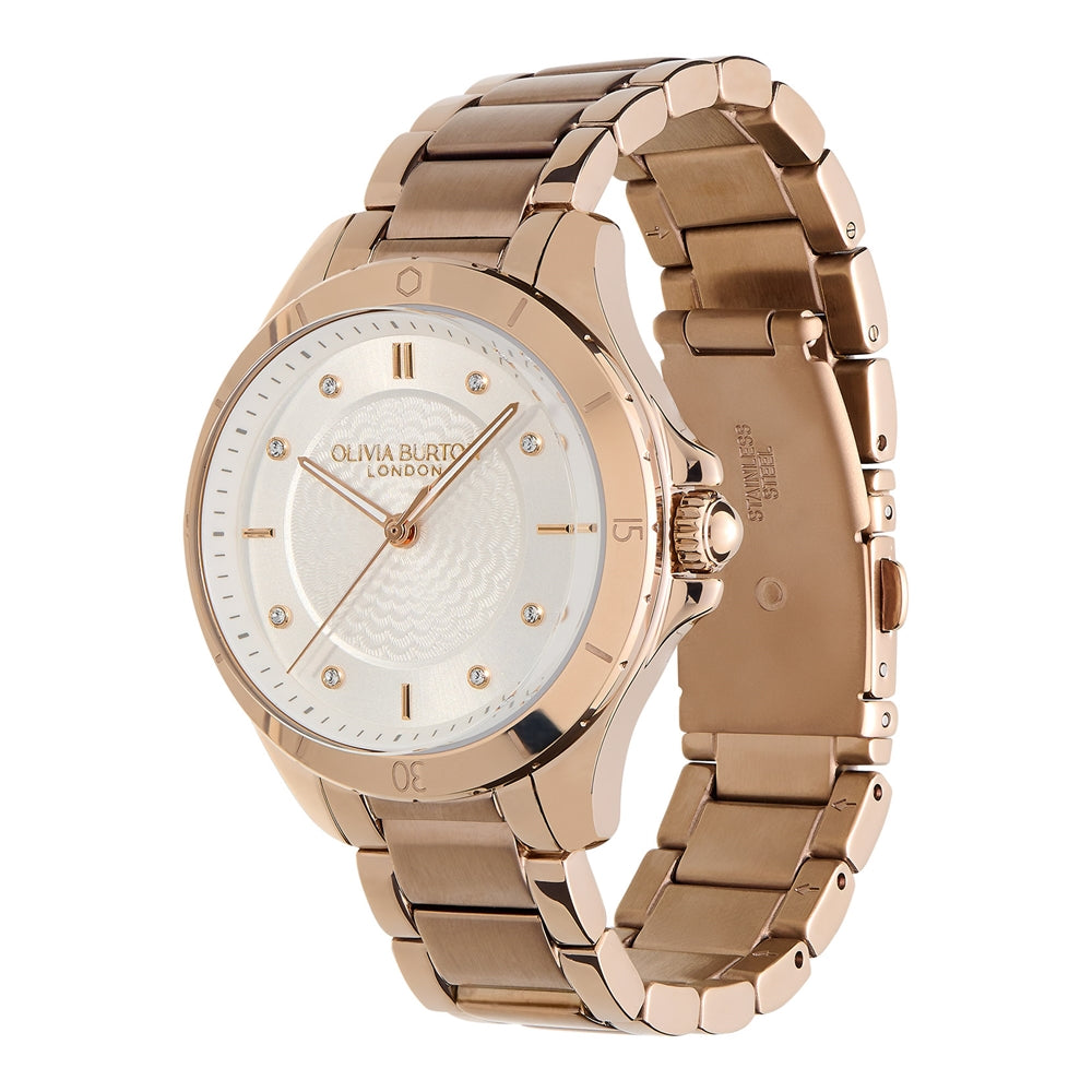 Olivia Burton Guiloche Rose Gold Bracelet Watch