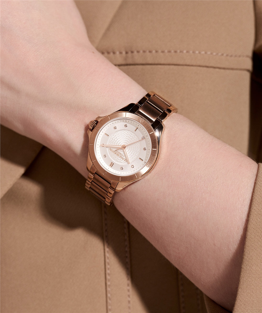 Olivia Burton Guiloche Rose Gold Bracelet Watch