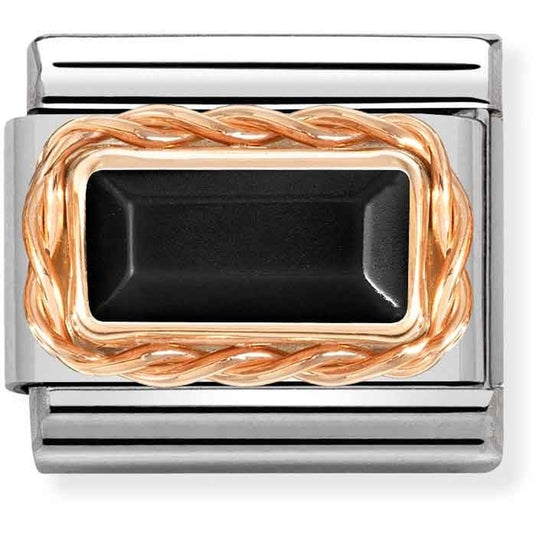 Nomination Black Agate Baguette Stone Charm