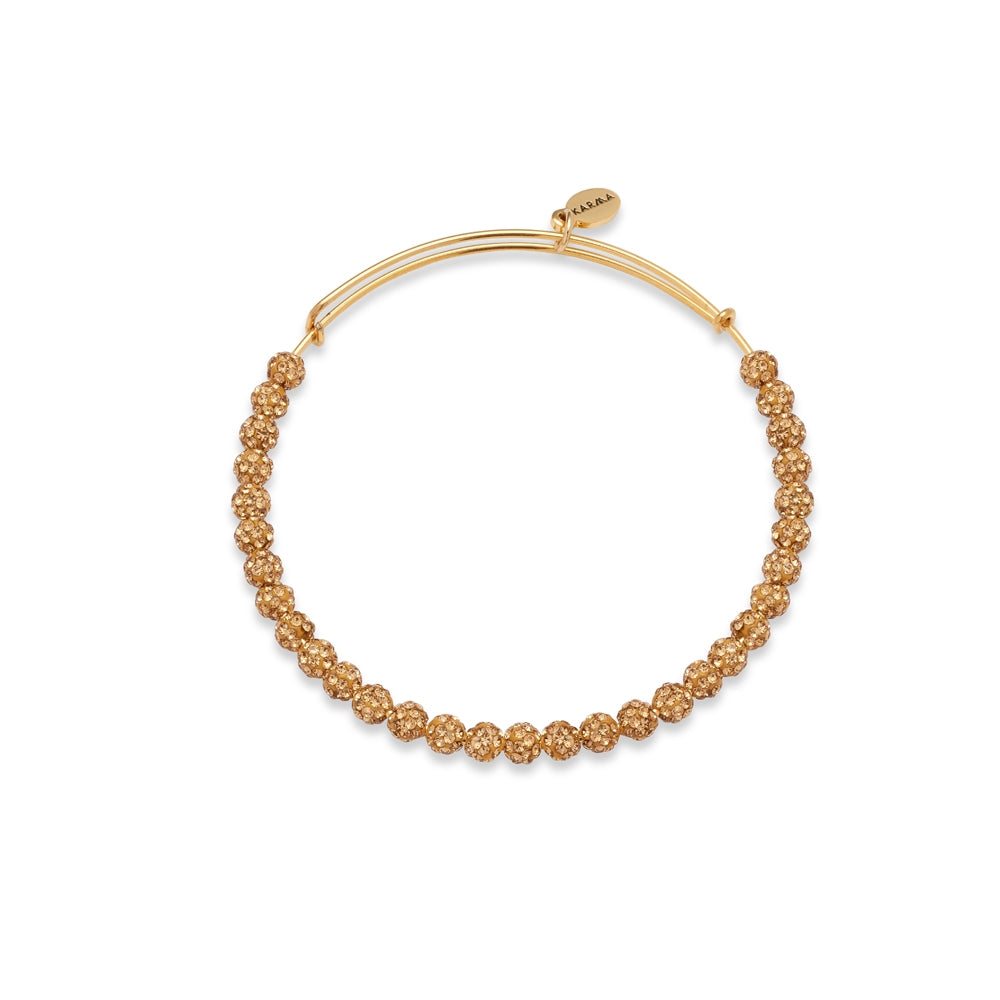 Karma Gold Crystal Disco Ball Bangle 