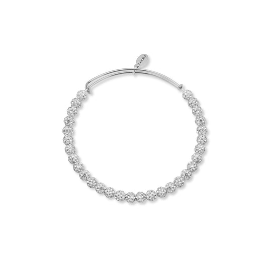 Karma Silver Crystal Disco Ball Bangle