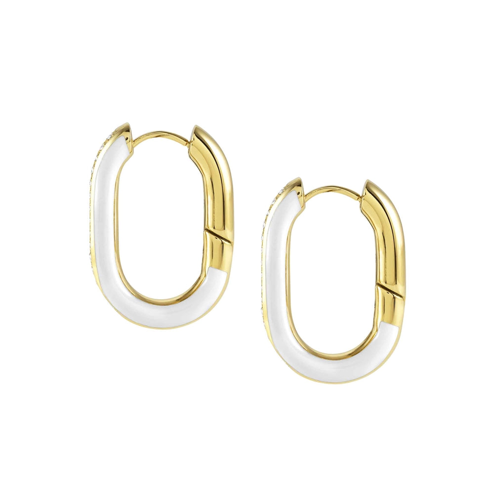 Nomination Drusilla Gold + White Hoop Earrings