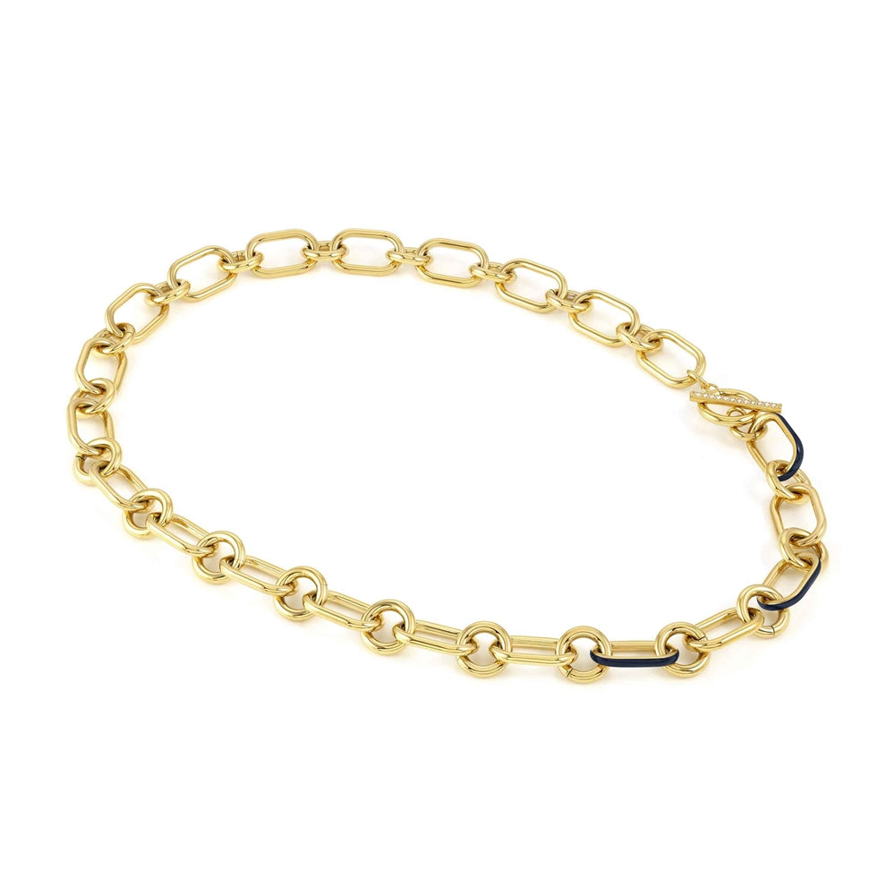 Nomination Drusilla Gold + Blue T-Bar Necklace