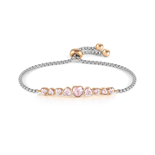 Nomination Milleluci Pink Crystal Hearts Bracelet