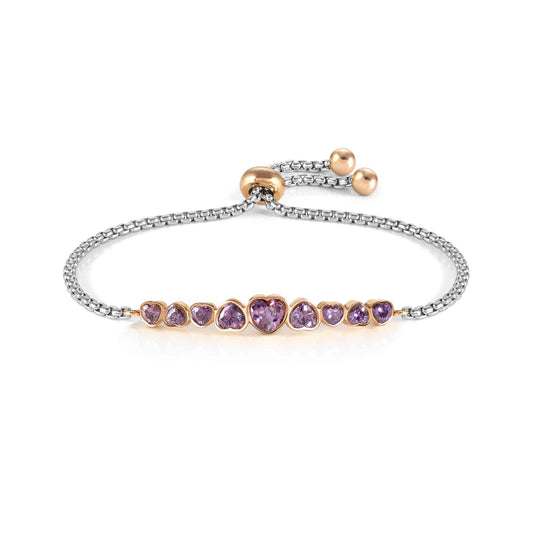 Nomination Milleluci Purple Crystal Hearts Bracelet