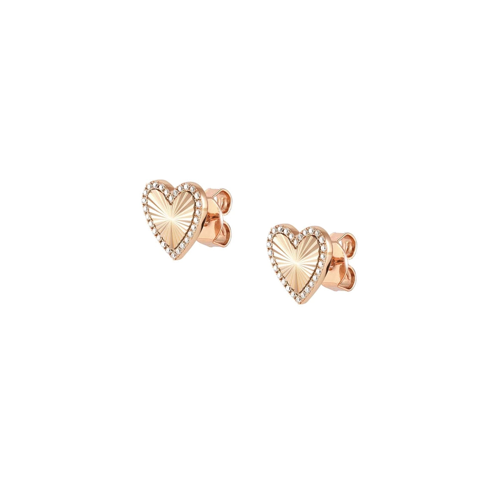Nomination TrueJoy Rose Gold Heart Earrings