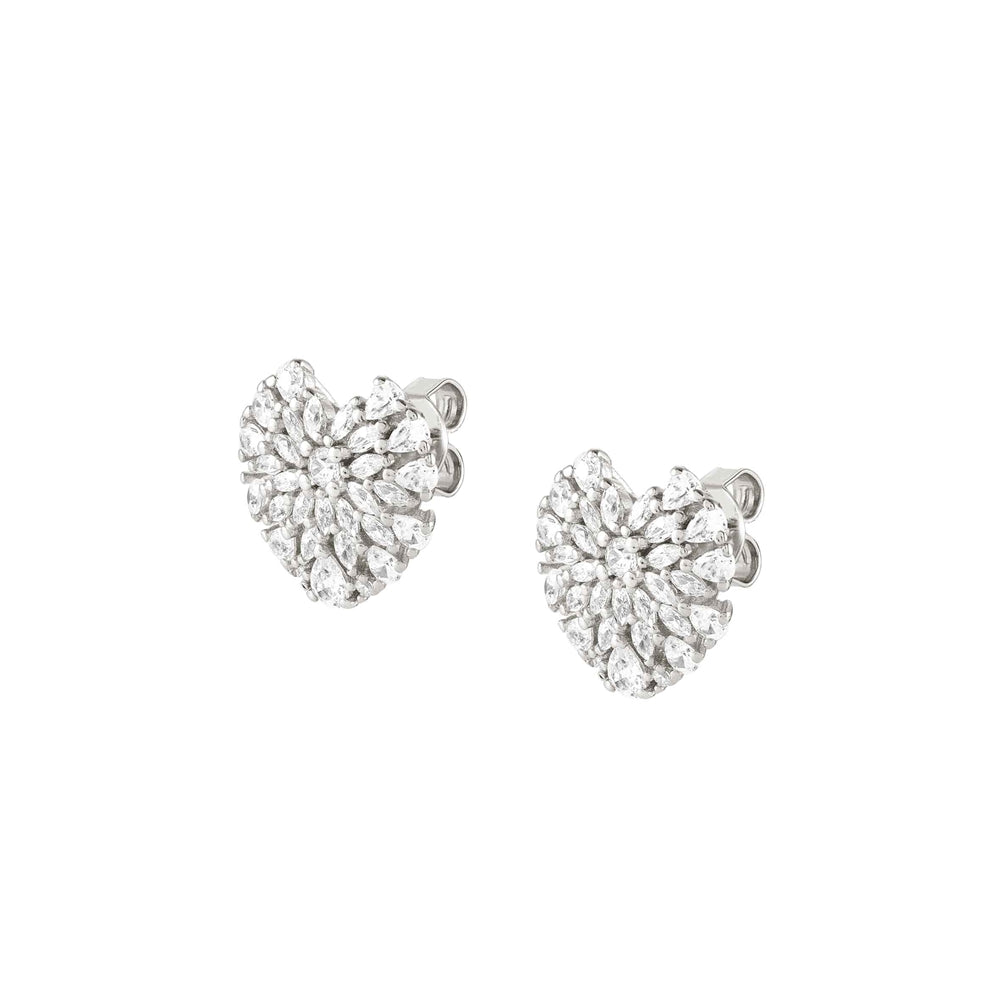 Nomination Ray Of Light Silver Heart Earrings