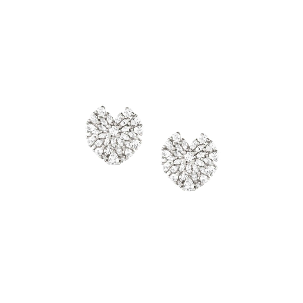 Nomination Ray Of Light Silver Heart Earrings