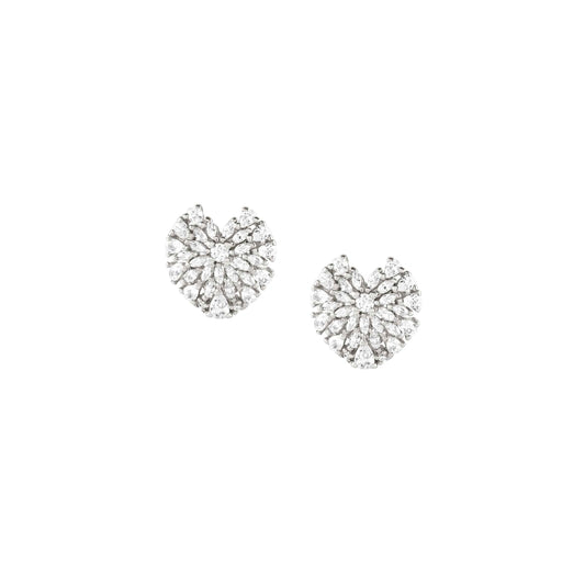 Nomination Ray Of Light Silver Heart Earrings