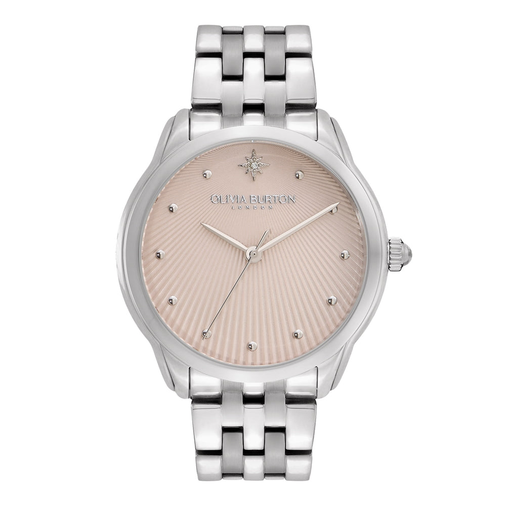 Olivia Burton Celestial Starlight Silver + Blush Bracelet Watch