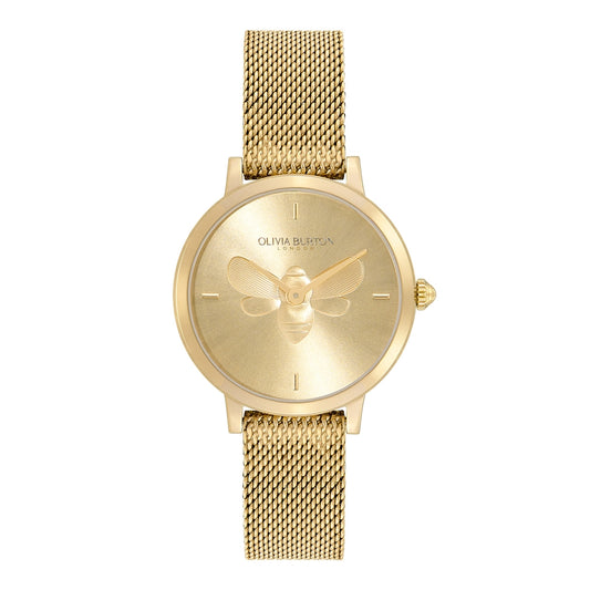 Olivia Burton Queen Bee Gold Mesh Watch