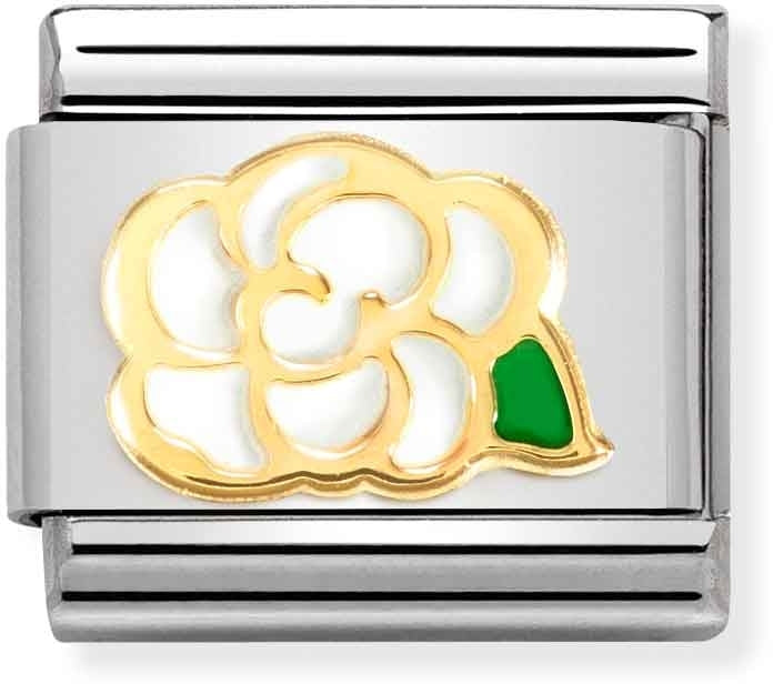Nomination White Camellia Flower Charm